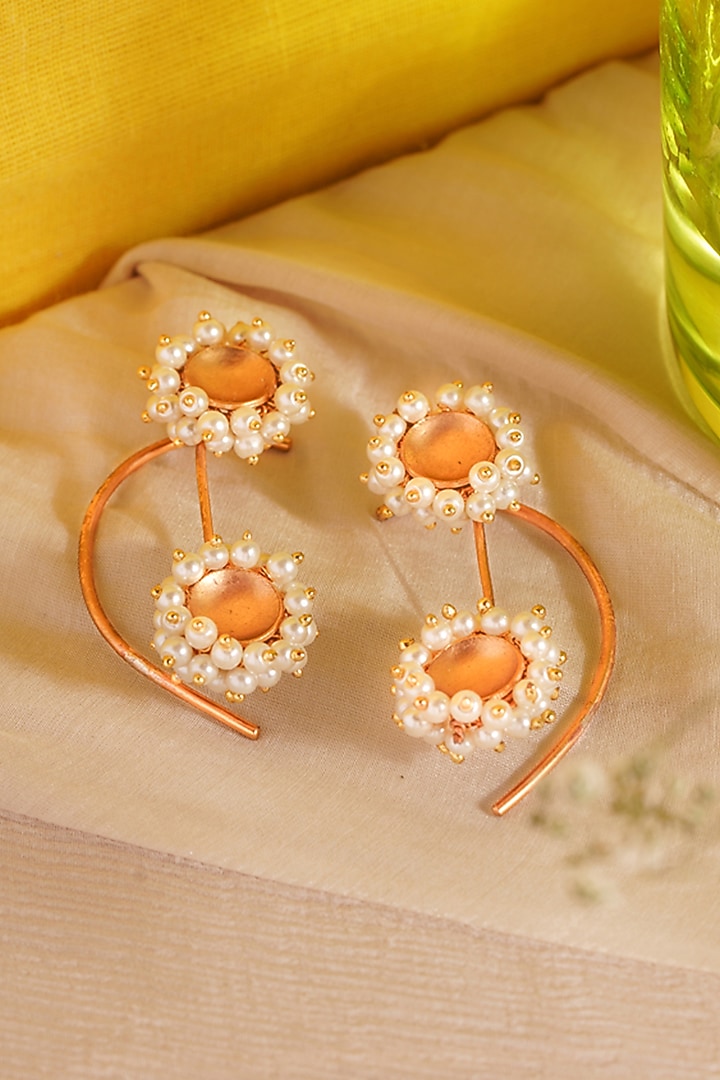 Gold Plated Pearl Ear Clips by Suhani Pittie at Pernia's Pop Up Shop