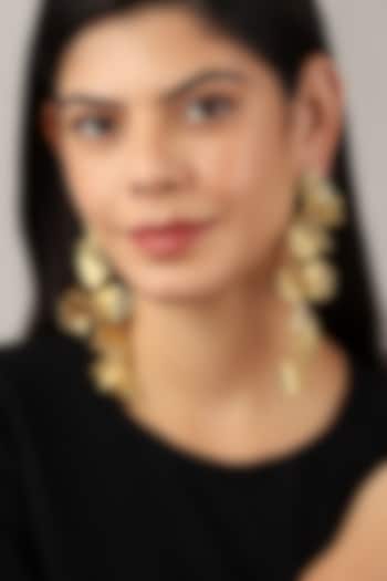Gold Finish Hand Knotted Ball Chain Dangler Earrings by Itrana By Sonal Gupta