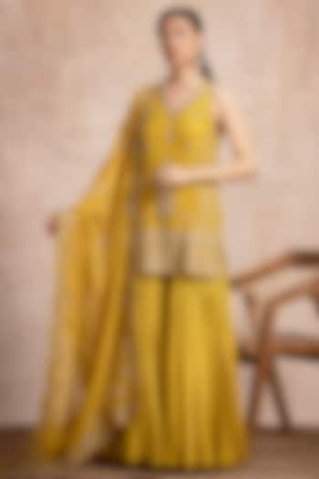 Yellow Silk Gharara Set by Saahiil Kapoor at Pernia's Pop Up Shop