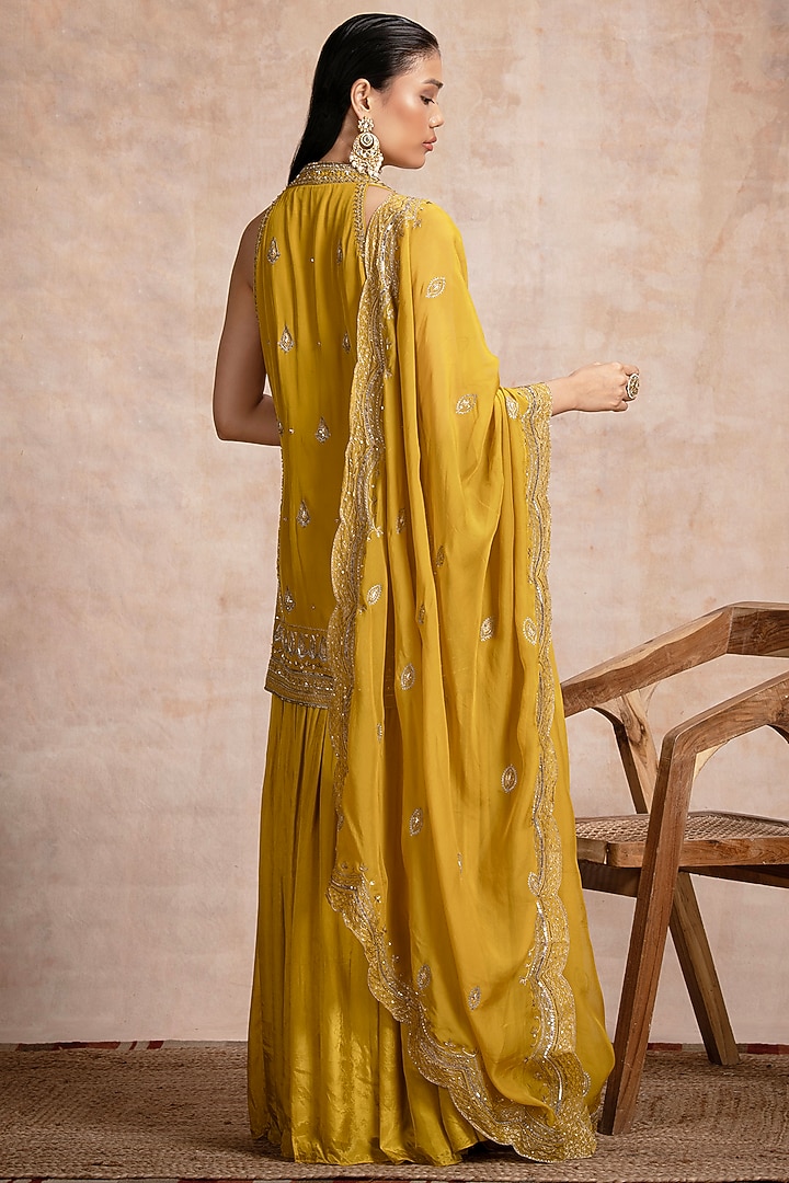 Yellow Silk Gharara Set by Saahiil Kapoor at Pernia's Pop Up Shop