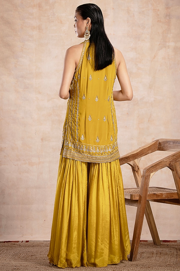 Yellow Silk Gharara Set by Saahiil Kapoor at Pernia's Pop Up Shop