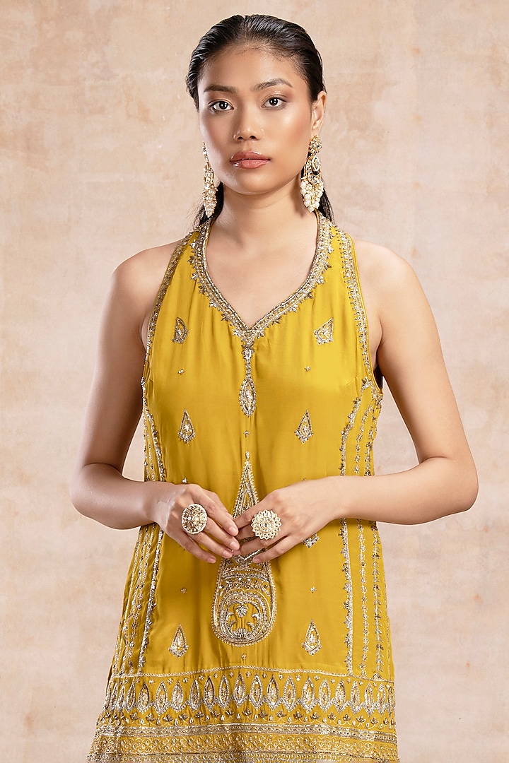 Yellow Silk Gharara Set by Saahiil Kapoor at Pernia's Pop Up Shop