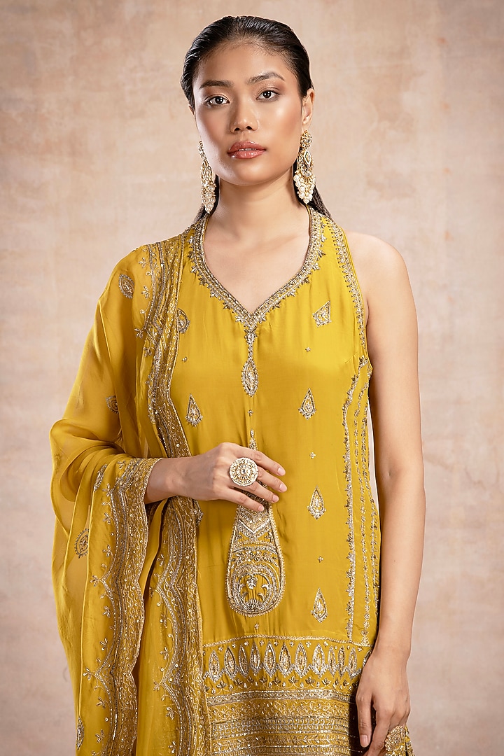 Yellow Silk Gharara Set by Saahiil Kapoor at Pernia's Pop Up Shop