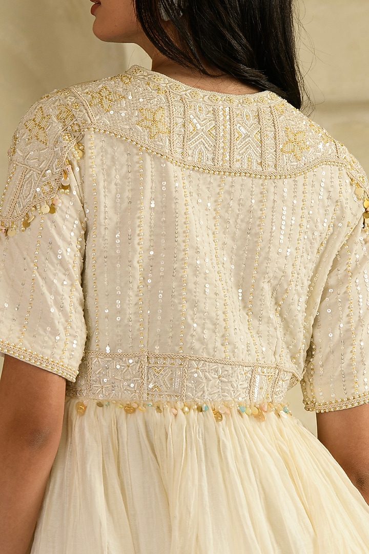 Ivory Mul Chanderi Gharara Set by Saahiil Kapoor at Pernia's Pop Up Shop