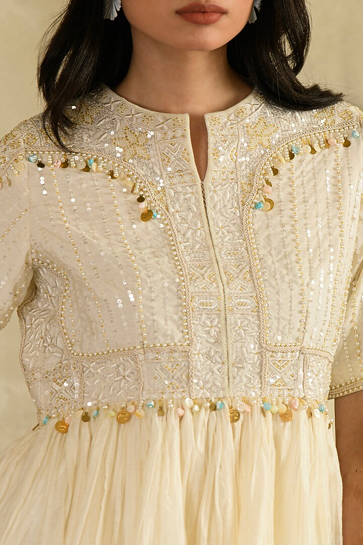 Ivory Mul Chanderi Gharara Set by Saahiil Kapoor at Pernia's Pop Up Shop