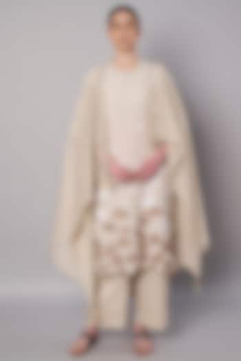 Ivory Chanderi Hand Embroidered Kurta Set by Saahiil Kapoor at Pernia's Pop Up Shop