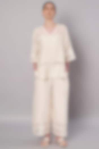 Ivory Mul Chanderi & Chanderi Co-Ord Set by Saahiil Kapoor at Pernia's Pop Up Shop