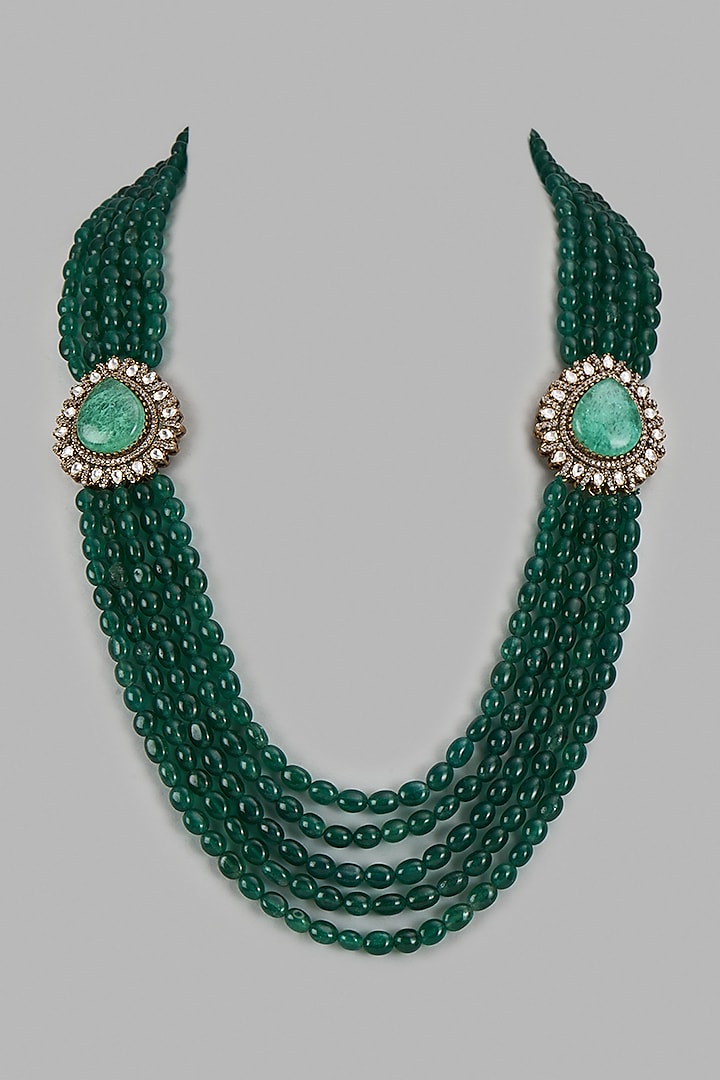 Green Brooch Necklace by Suhana art & jewels at Pernia's Pop Up Shop