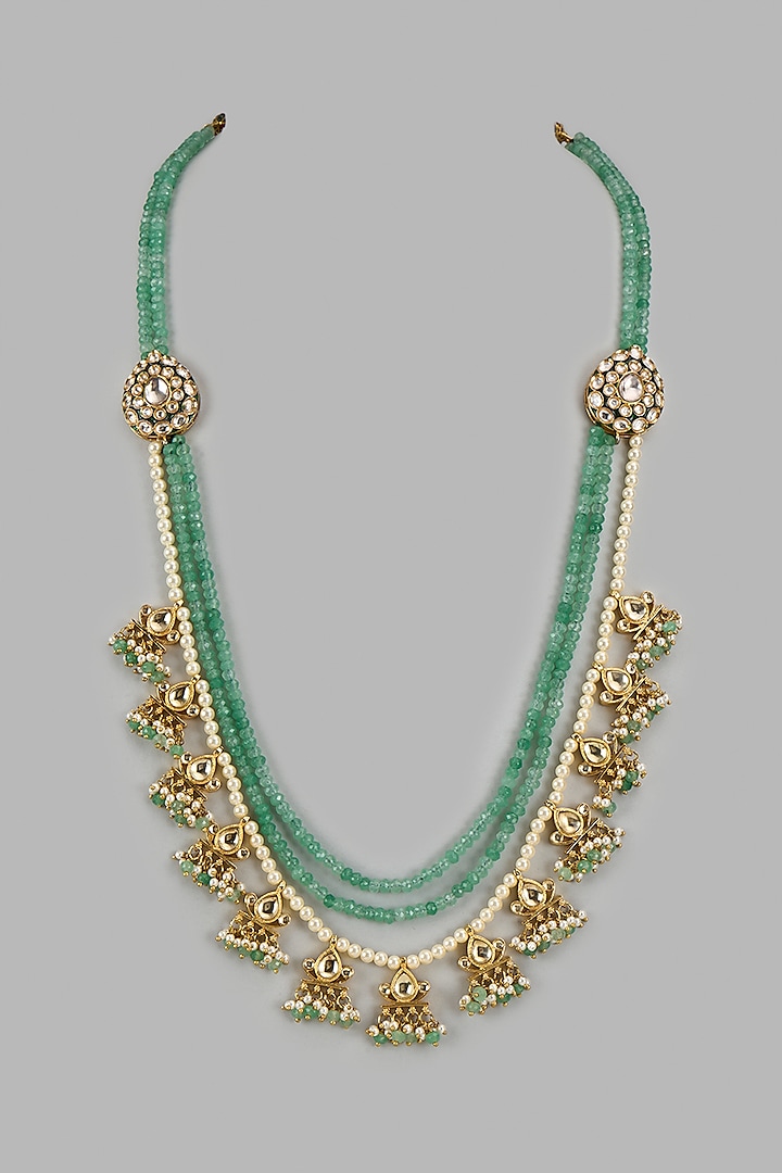 Green Kundan Polki Necklace by Suhana art & jewels at Pernia's Pop Up Shop