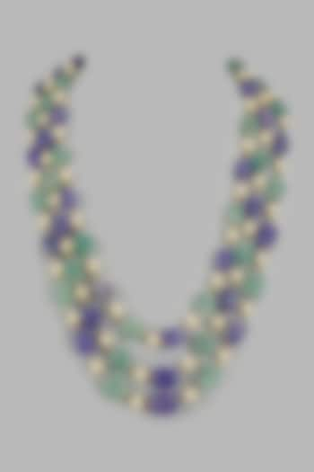 Purple Amethyst & Mint Green Beaded Necklace by Suhana art & jewels at Pernia's Pop Up Shop