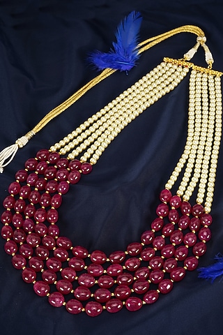 Red Semi-Precious Beaded Mala by Suhana art & jewels