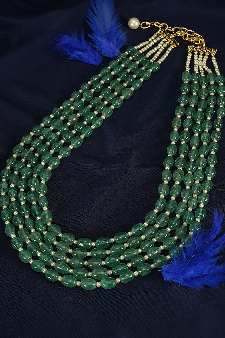 Green Semi-Precious Beaded Mala by Suhana art & jewels