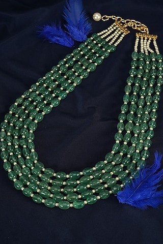 Green Semi-Precious Beaded Mala by Suhana art & jewels