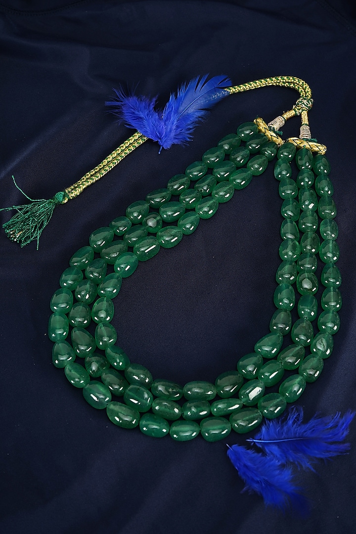 Green Semi-Precious Beaded Mala by Suhana art & jewels