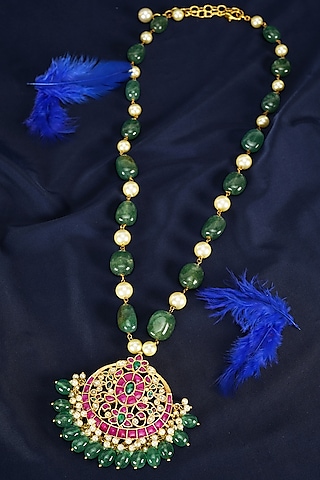 Green Semi-Precious Beaded Mala by Suhana art & jewels