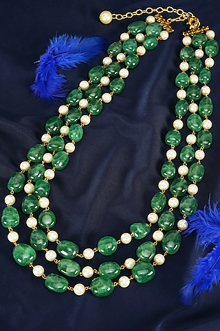 Green Semi-Precious Beaded Mala by Suhana art & jewels