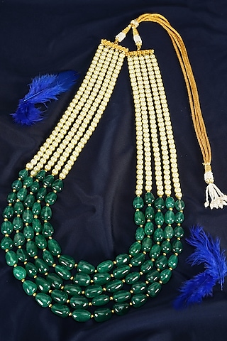 Green Semi-Precious Beaded Mala by Suhana art & jewels