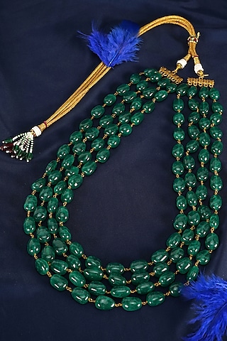 Green Semi-Precious Beaded Mala by Suhana art & jewels