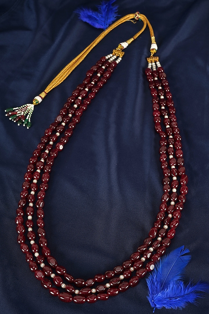 Red Semi-Precious Beaded Mala by Suhana art & jewels
