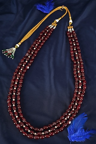 Red Semi-Precious Beaded Mala by Suhana art & jewels
