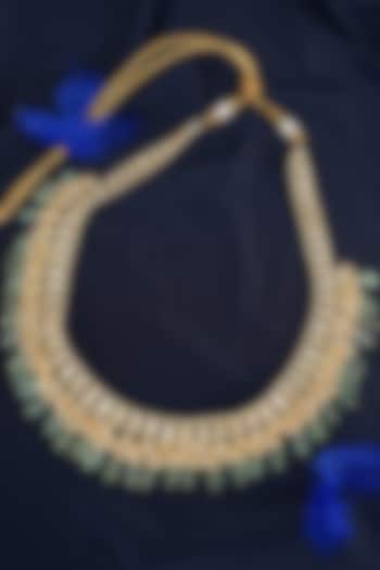 Gold Semi-Precious Stone & Kundan Mala by Suhana art & jewels