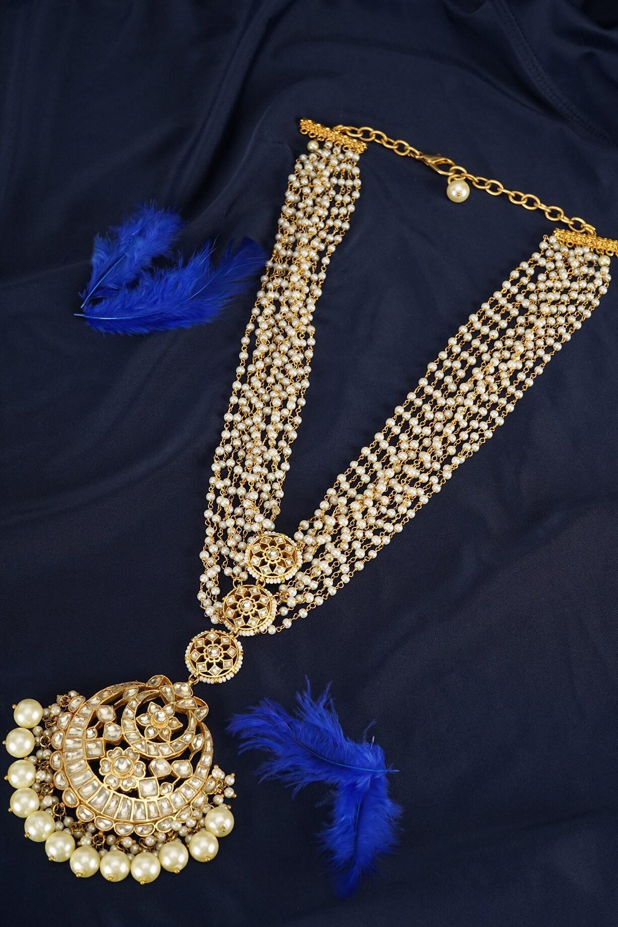 Gold Jadau & Semi-Precious Stone Mala by Suhana art & jewels at  