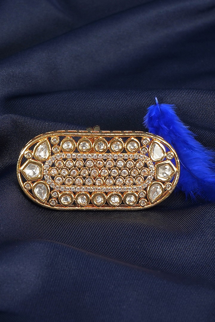 Gold Kundan & Semi-Precious Stone Ring by Suhana art & jewels