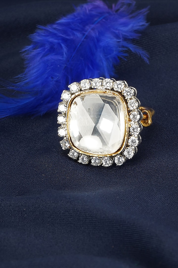 Gold Semi-Precious Stone Ring by Suhana art & jewels
