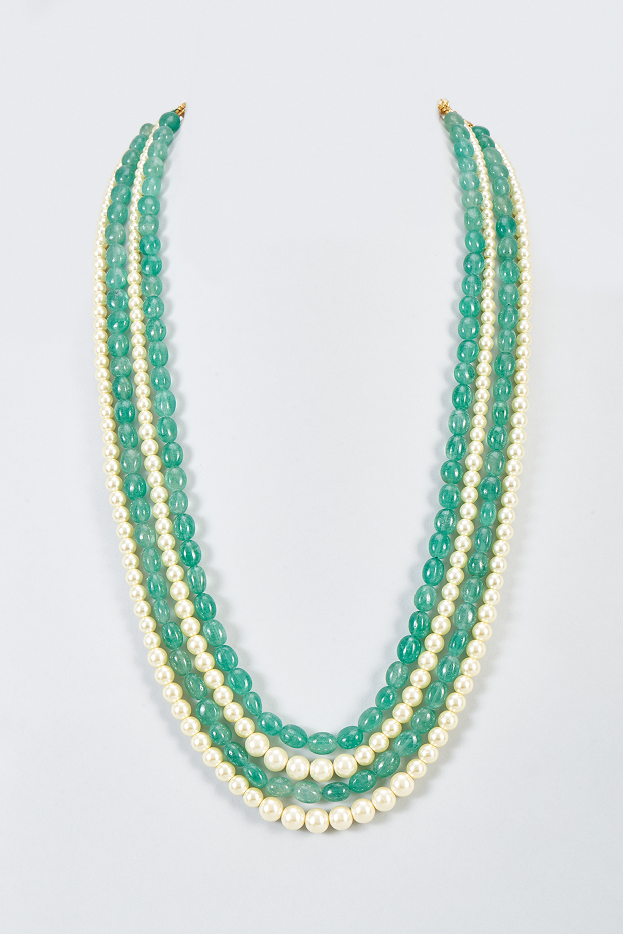 Green Emerald Beaded Long Necklace by Suhana art & jewels