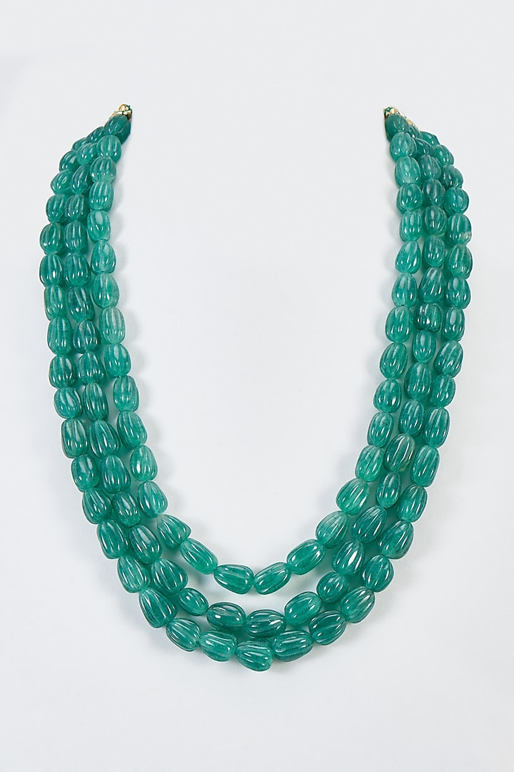 Green Emerald Beaded Long Necklace by Suhana art & jewels