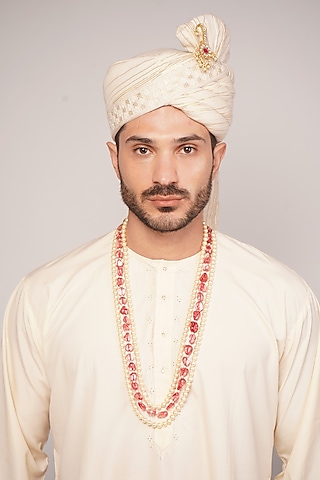White Pearl & Ruby Necklace by Suhana art & jewels