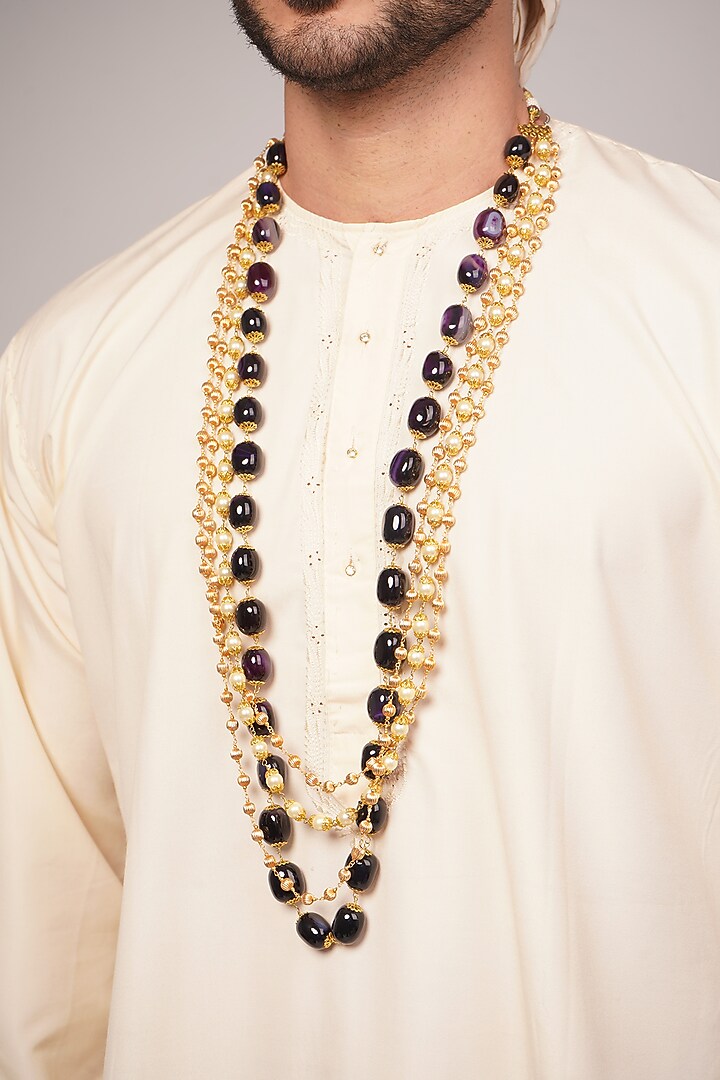 Purple Ruby & Pearl Necklace by Suhana art & jewels at Pernia's Pop Up Shop