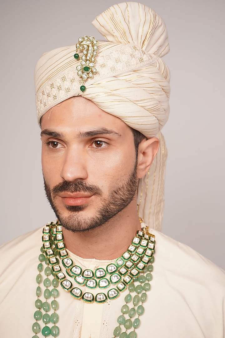 Gold Pearl & Emerald Kalangi by Suhana art & jewels at Pernia's Pop Up Shop