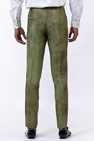 Camouflage Olive Handcrafted Trousers by Saksham and Neharicka Men