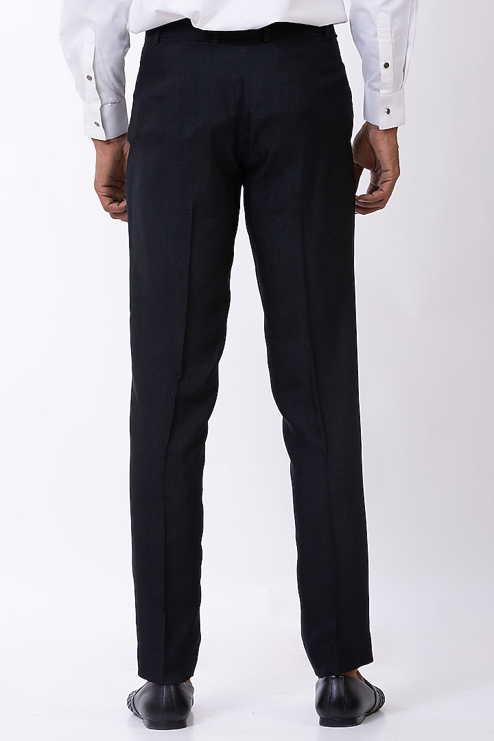Black Handcrafted Trousers by Saksham and Neharicka Men at Pernia's Pop Up Shop