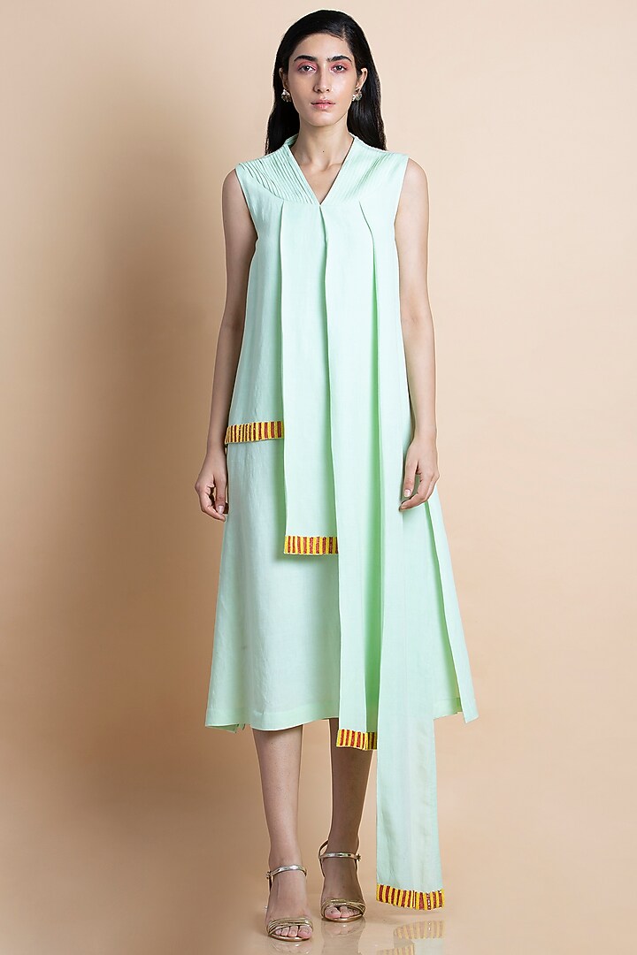 Mint Linen Dress by Saksham and Neharicka at Pernia's Pop Up Shop 2026
