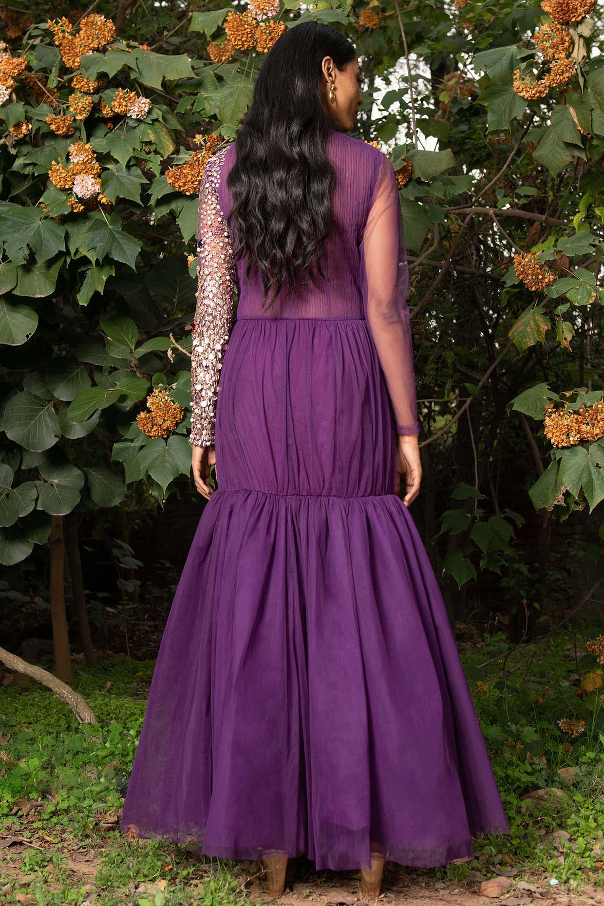 Akanksha Purple Maxi Dress – Mouri