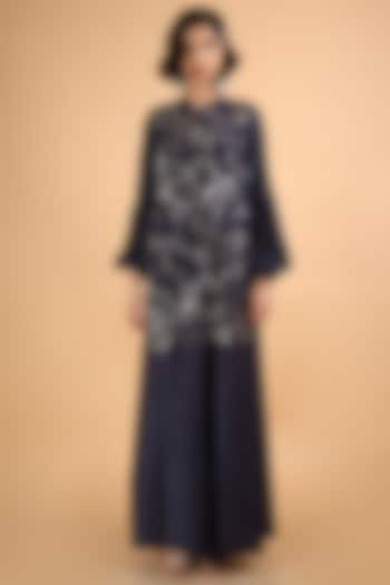 Midnight Blue Maxi Dress With Sequins Work by Saksham and Neharicka at Pernia's Pop Up Shop