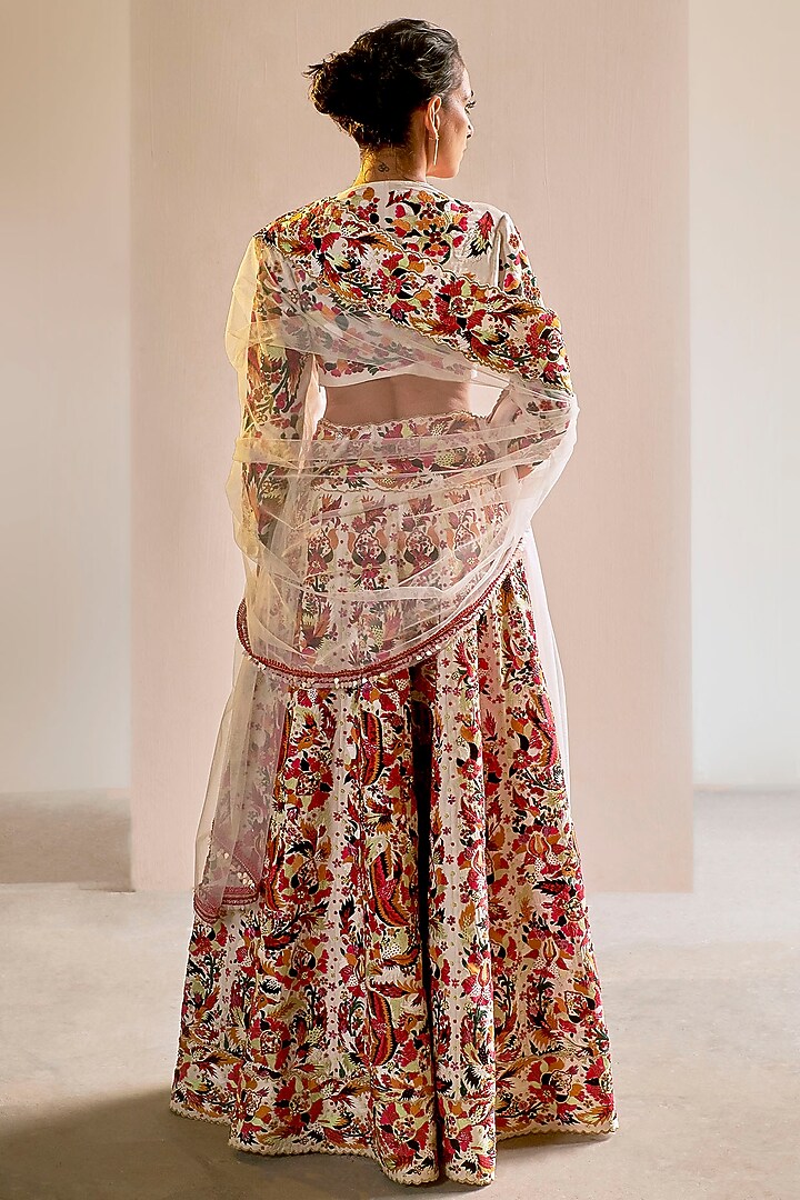 Multi Colored Embroidered Bridal Lehenga Set by Saksham and Neharicka at Pernia's Pop Up Shop