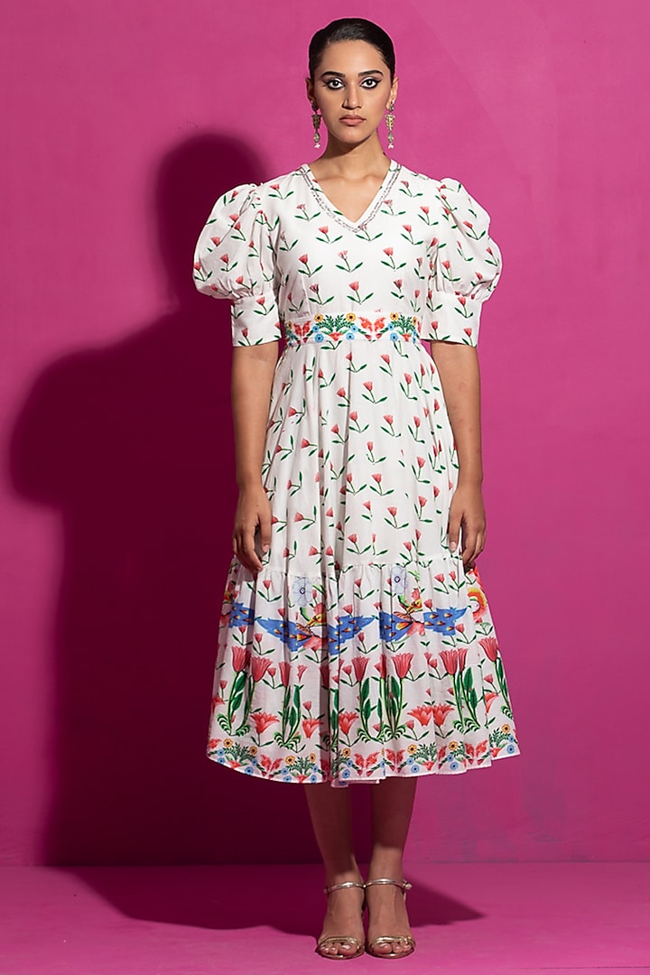 Multi-Colored Cotton Printed Summer Dress by Saksham and Neharicka at Pernia's Pop Up Shop