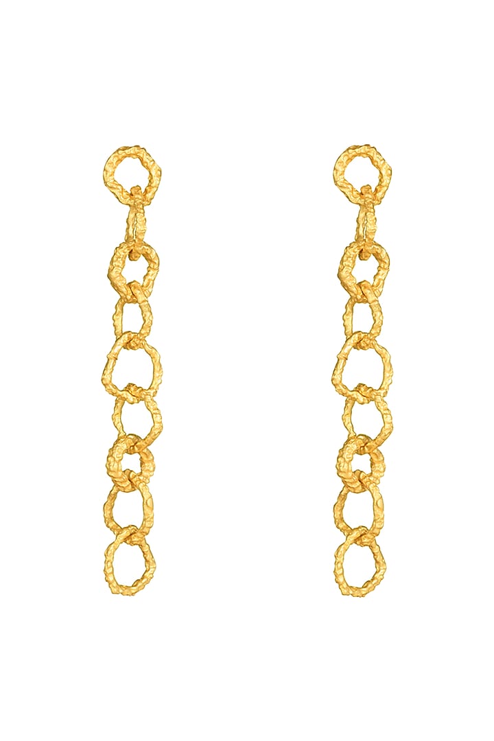 Gold Plated Crudo Catene Drop Earrings by Flowerchild By Shaheen Abbas at Pernia's Pop Up Shop