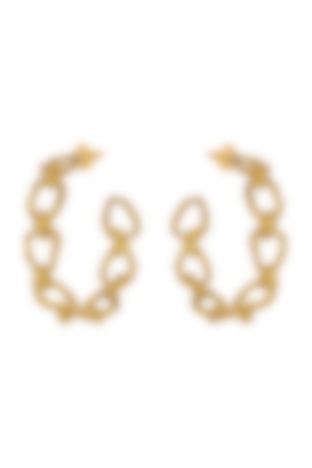 Gold Plated Crudo Catene Big Hoop Earrings by Flowerchild By Shaheen Abbas