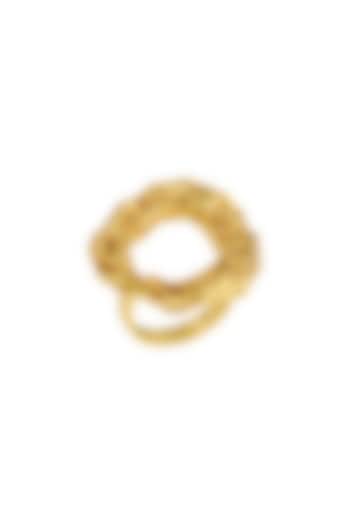 Gold Finish Crudo Halo Ring by Flowerchild By Shaheen Abbas at Pernia's Pop Up Shop