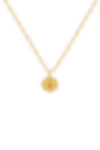 Gold Finish Textured Necklace by Flowerchild By Shaheen Abbas