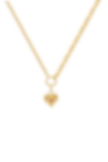 Gold Finish Heart Necklace by Flowerchild By Shaheen Abbas