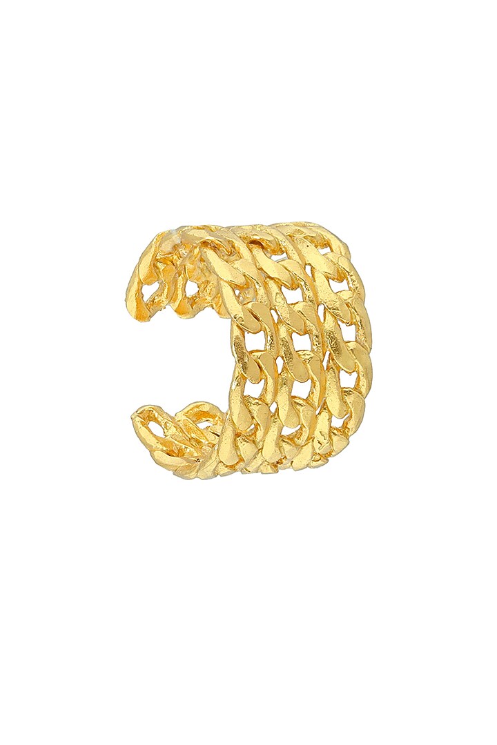 Gold Finish Stackable Layered Ring by Flowerchild By Shaheen Abbas
