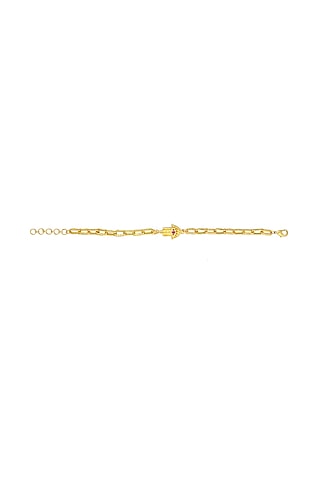 Gold Finish Hamsa Hand Bracelet by Flowerchild By Shaheen Abbas
