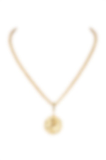 Gold Finish Medallion Necklace by Flowerchild By Shaheen Abbas