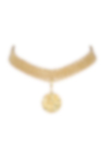 Gold Finish Choker Necklace by Flowerchild By Shaheen Abbas