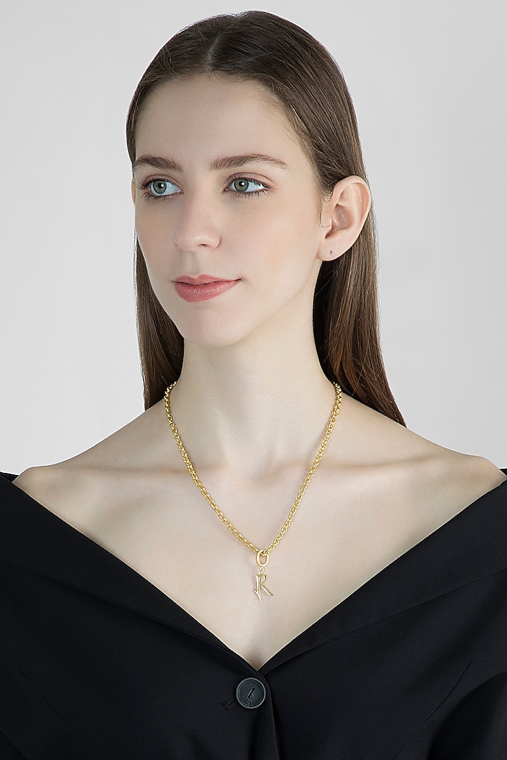Gold Finish Medallion Princess Chain Necklace by Flowerchild By Shaheen Abbas at Pernia's Pop Up Shop